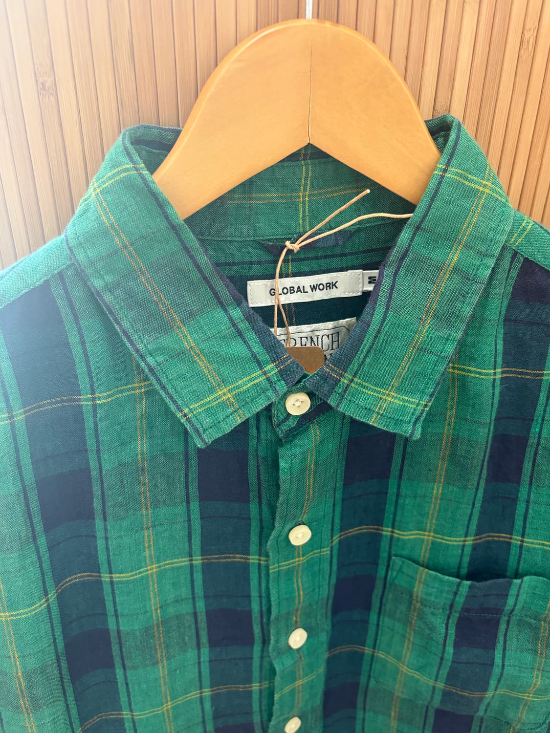 GLOBAL WORK LINEN CHECK SHIRT 상품이미지3