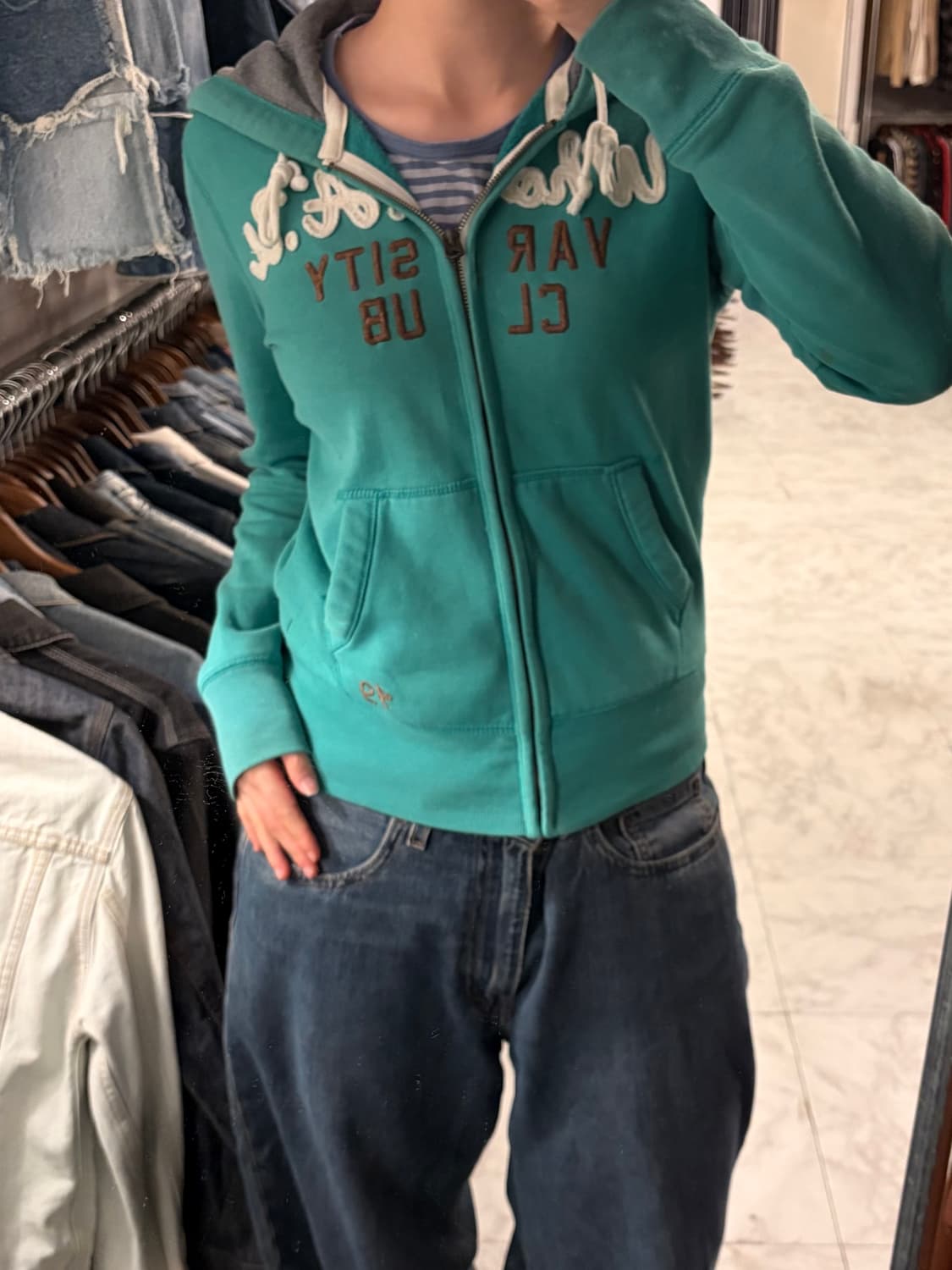 (정품/M) 하아유 후드집업 민트 a1 상품이미지1