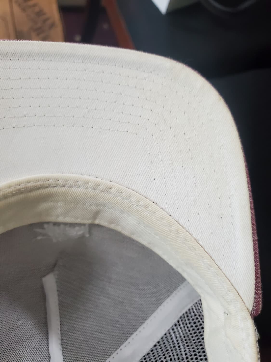 15SS 스투시 트러커 스타 패턴 캡 버건디/화이트 상품이미지6