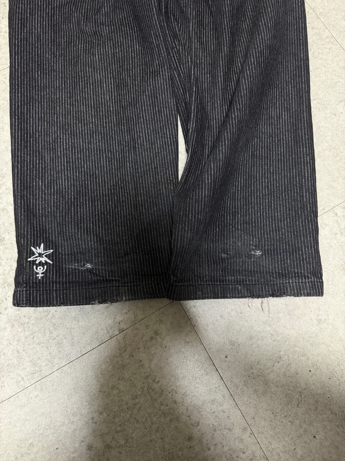 Ertr Stripe Denim Pants Black (s) 상품이미지3