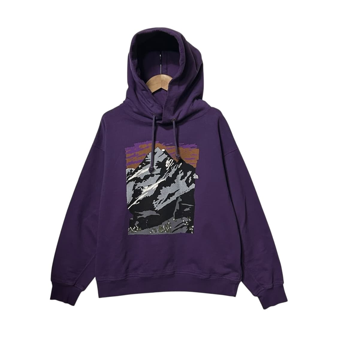 [North Face] 노스페이스 퍼플라벨 10oz 마운틴 프린팅 후드 상품이미지1