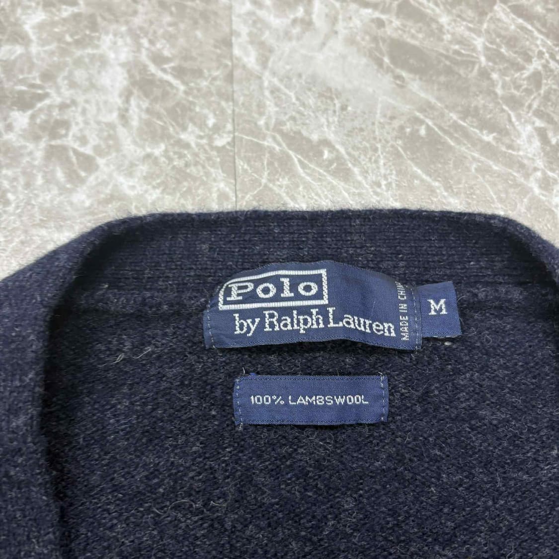 폴로 랄프로렌 램스 울 100% 맨즈라인 네이비 니트 가디건(M) 상품이미지3
