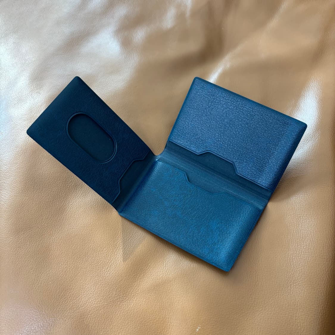 Beams 빔즈 빔스 레더 카드 지갑 블루리쉬 상품이미지3
