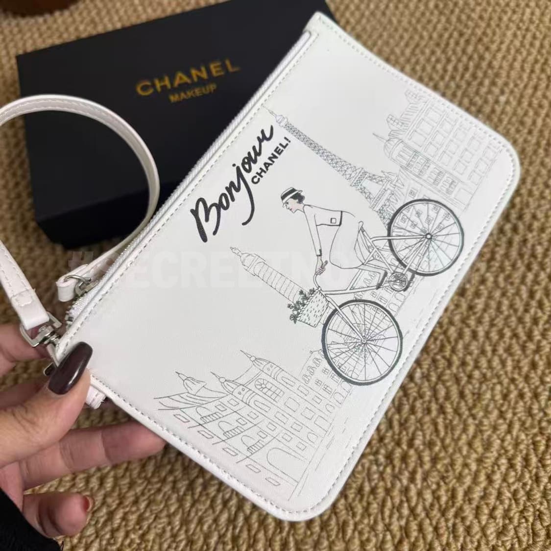 봉쥬르샤넬 빈티지 메이크업 파우치 화이트 풀박스  상품이미지2