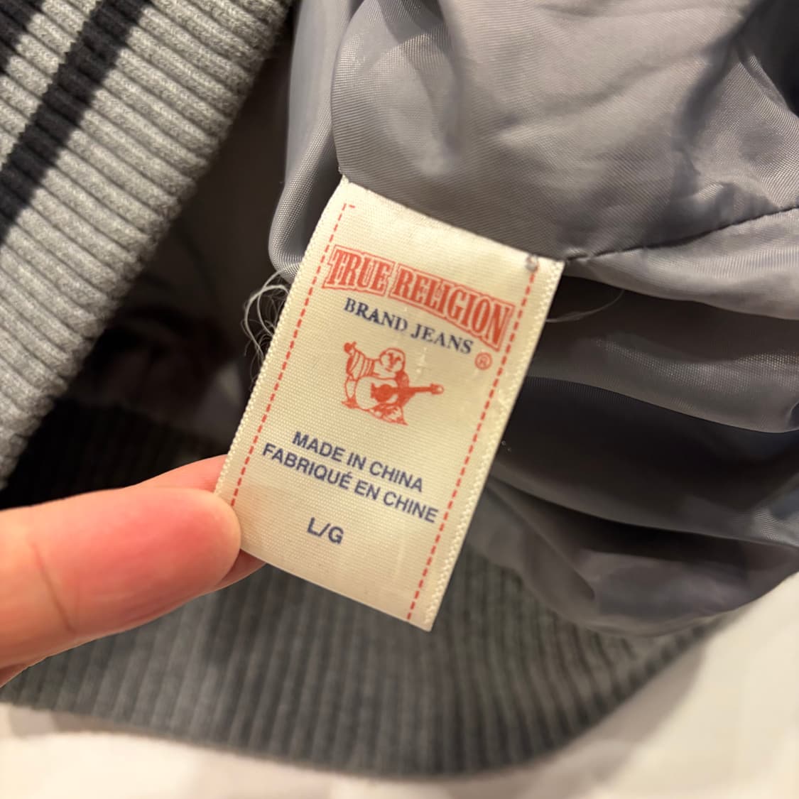 [L] 트루릴리젼 바시티 스타디움 울 자켓 그레이 블랙 C203 상품이미지9