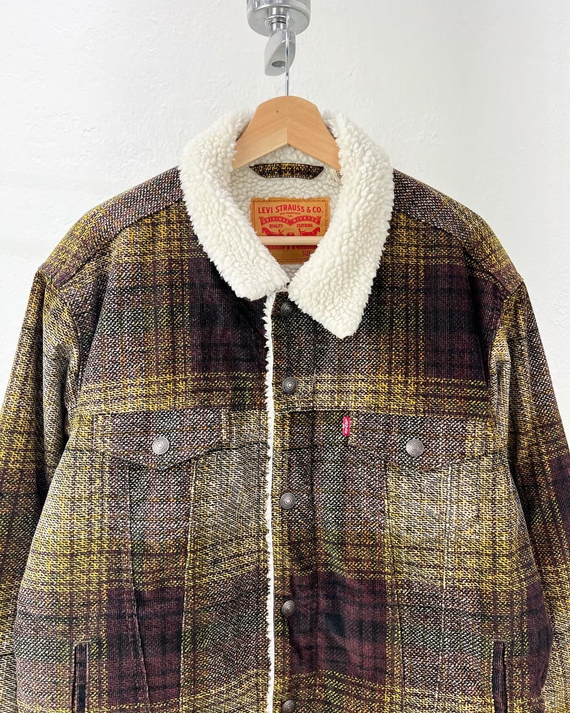 리바이스 옐로우 체크 플리스 트러커자켓 상품이미지4