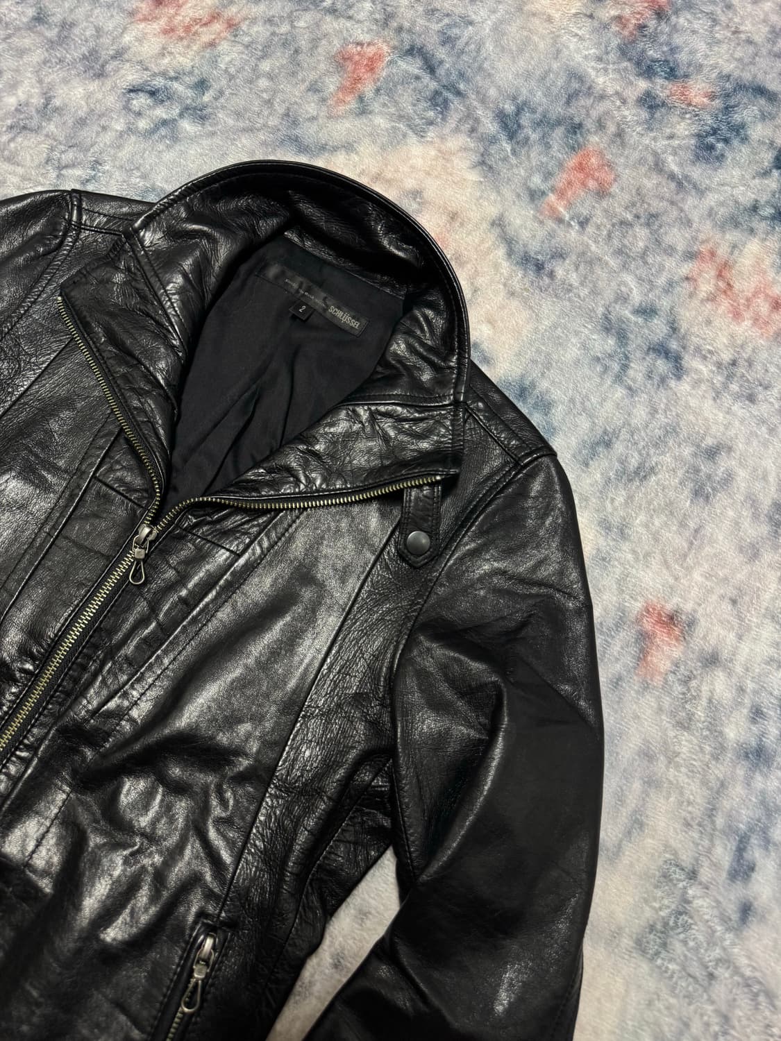 Schlussel 00s lamb skin rider jacket 상품이미지4