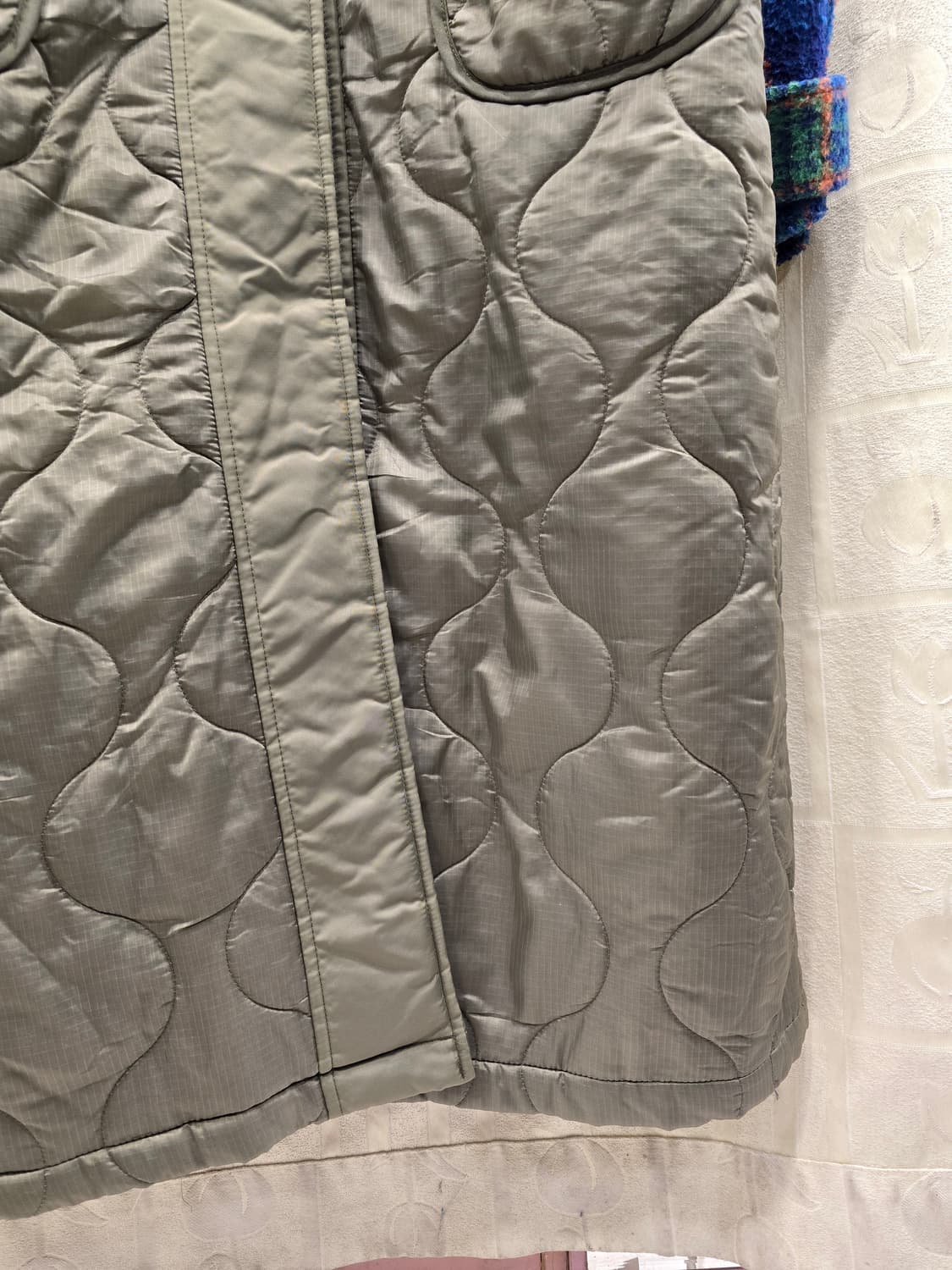 헬더 HELDER 체크 믹스 퀼팅 떡볶이 더블 롱 코트 프리사이즈 상품이미지5