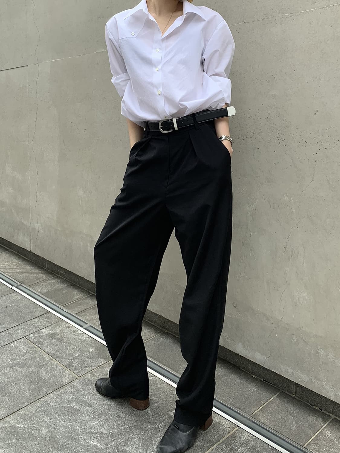 마뗑킴 블랙 화이트 벨트 상품이미지4