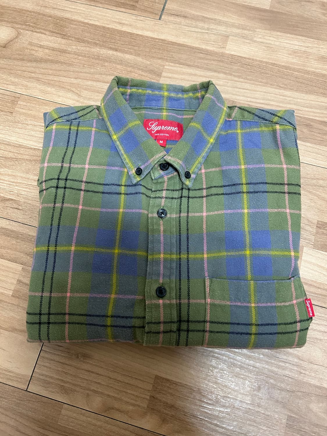 슈프림 18SS 타탄 플란넬 셔츠 올리브 상품이미지5