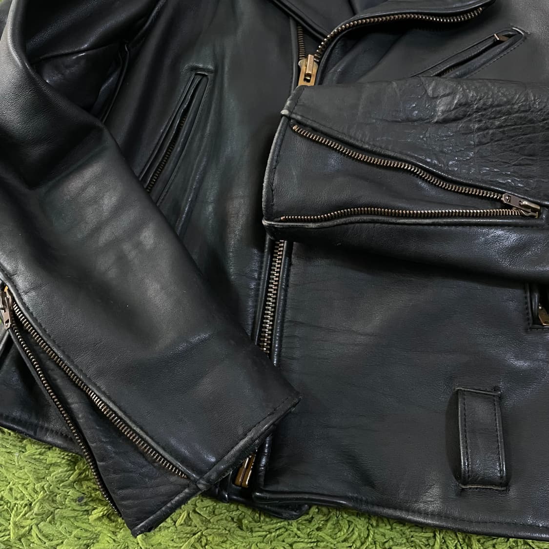 브랜디드 가죽 라이더 자켓 상품이미지6