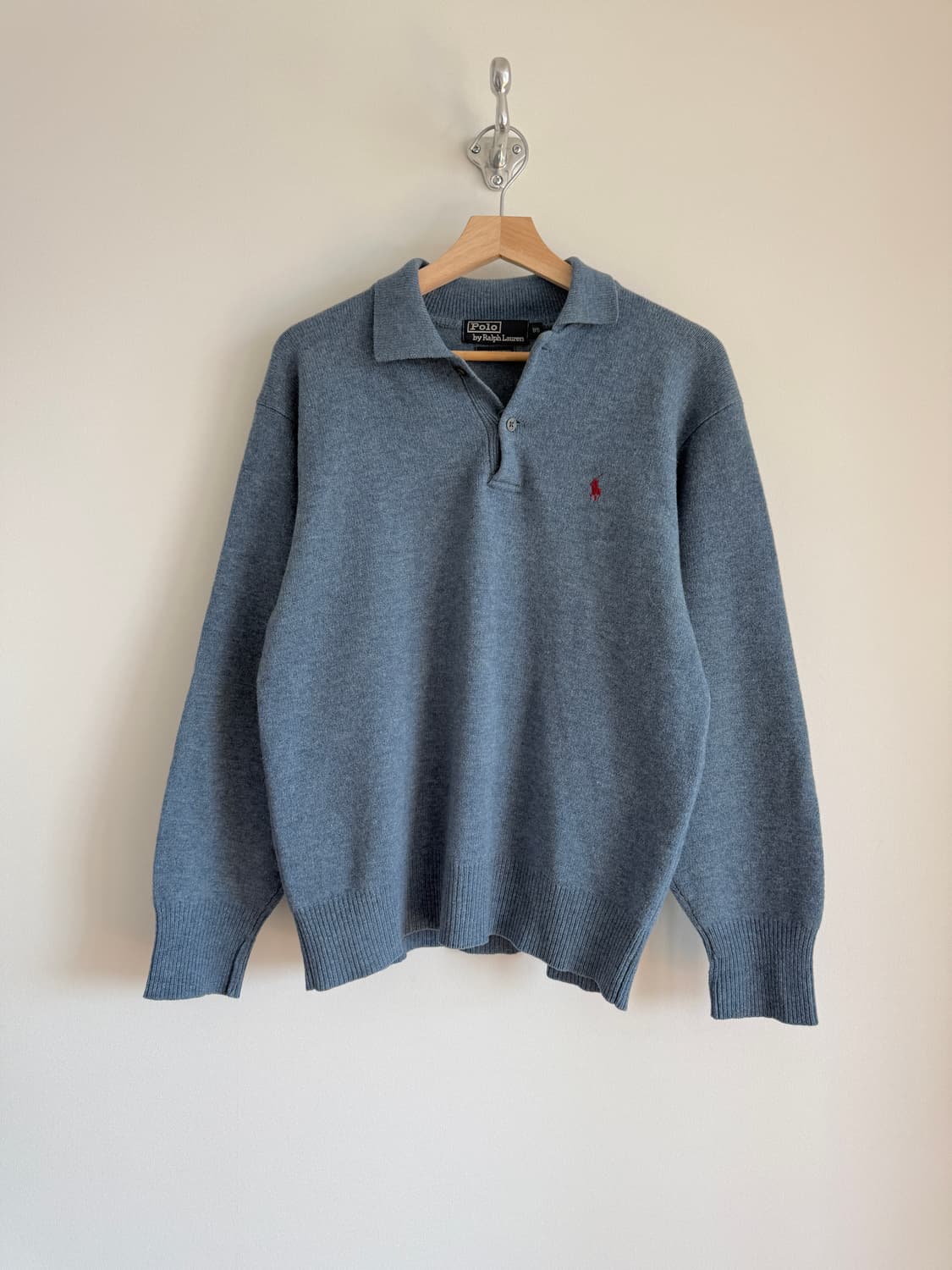 90's 폴로 랄프로렌 울 카라 니트(1992년 일경물산 생산) 상품이미지1