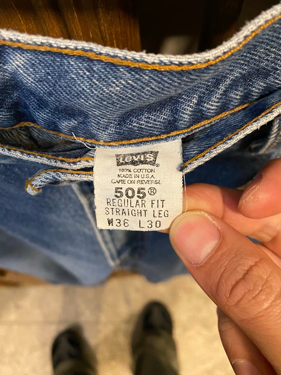 00S 리바이스 505 USA 데님 팬츠 35“ 상품이미지3