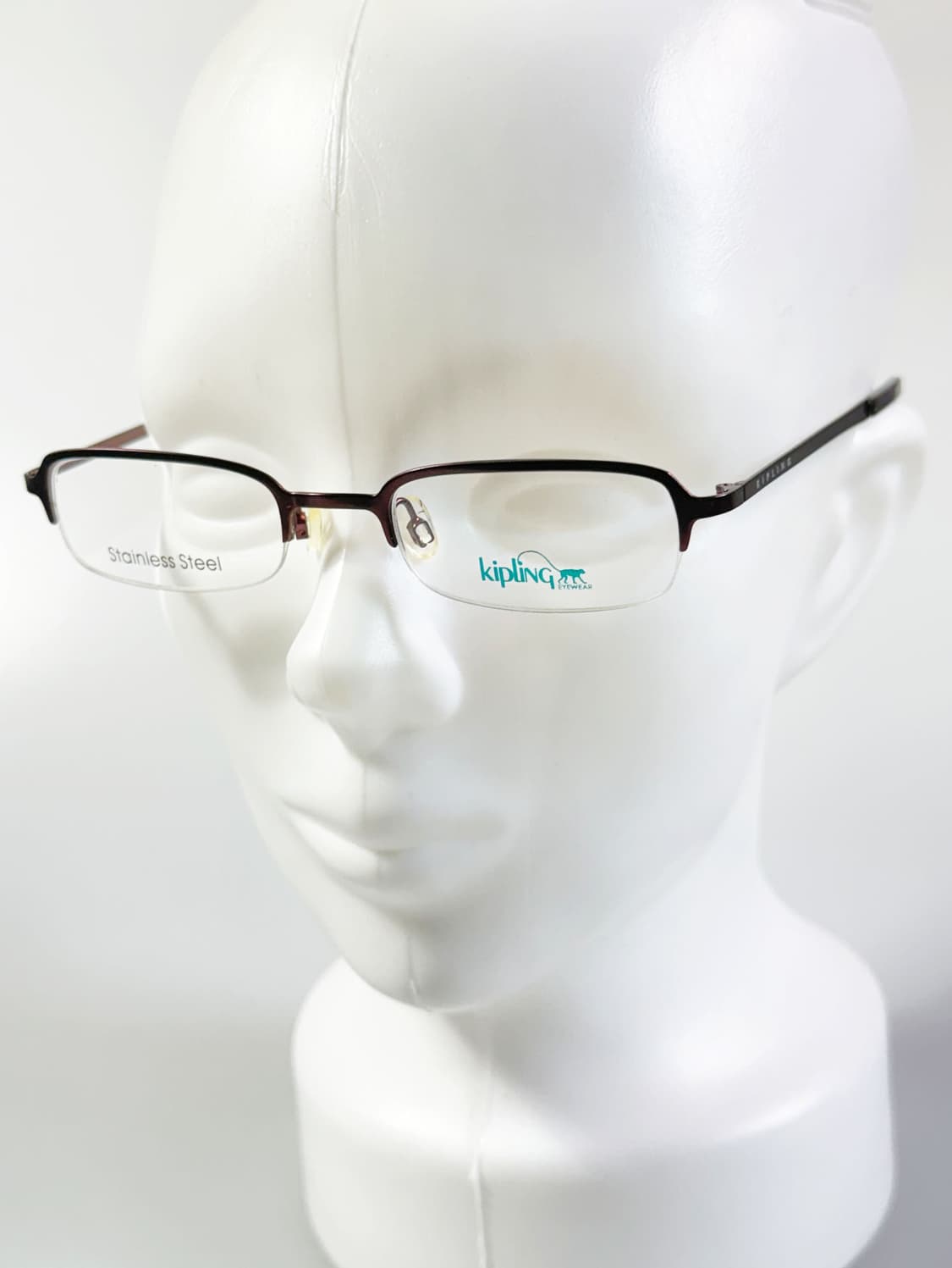KIPLING 딥브라운 메탈 반무테 스퀘어 빈티지 안경 상품이미지8