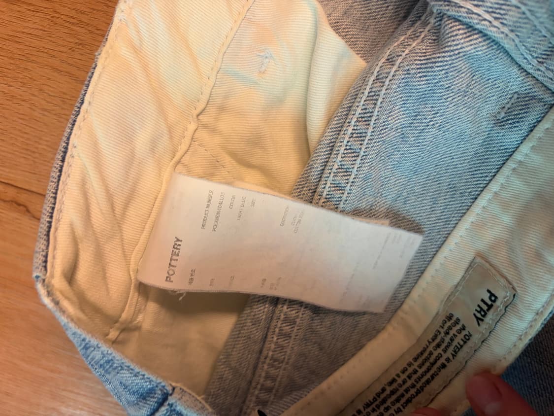 (3)포터리 와이드 데님 라이트블루  상품이미지3