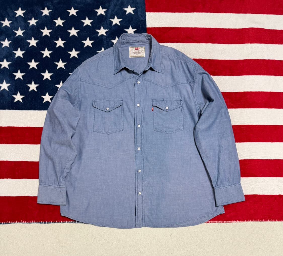 리바이스 샴브레이 웨스턴셔츠 Levi’s Western shirt 빈티지 상품이미지1