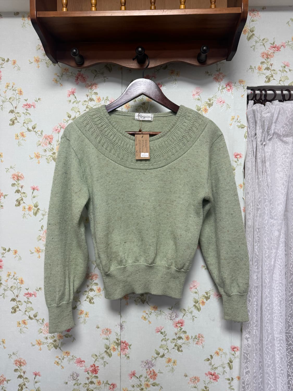 그린 크롭 니트 상품이미지1