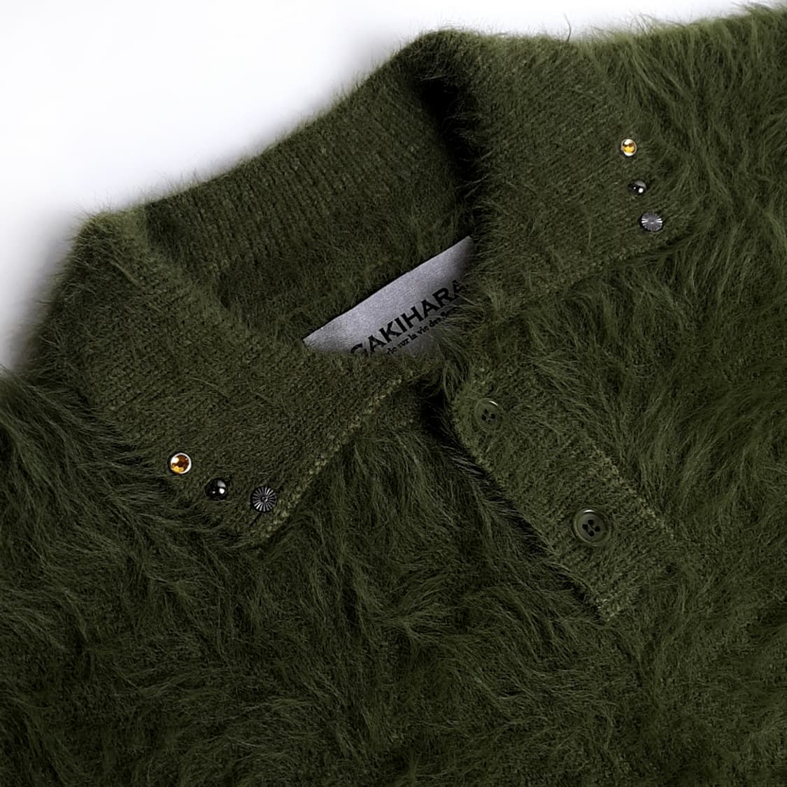 Kamika 롱헤어 앙고라 카라 니트(khaki) 상품이미지6