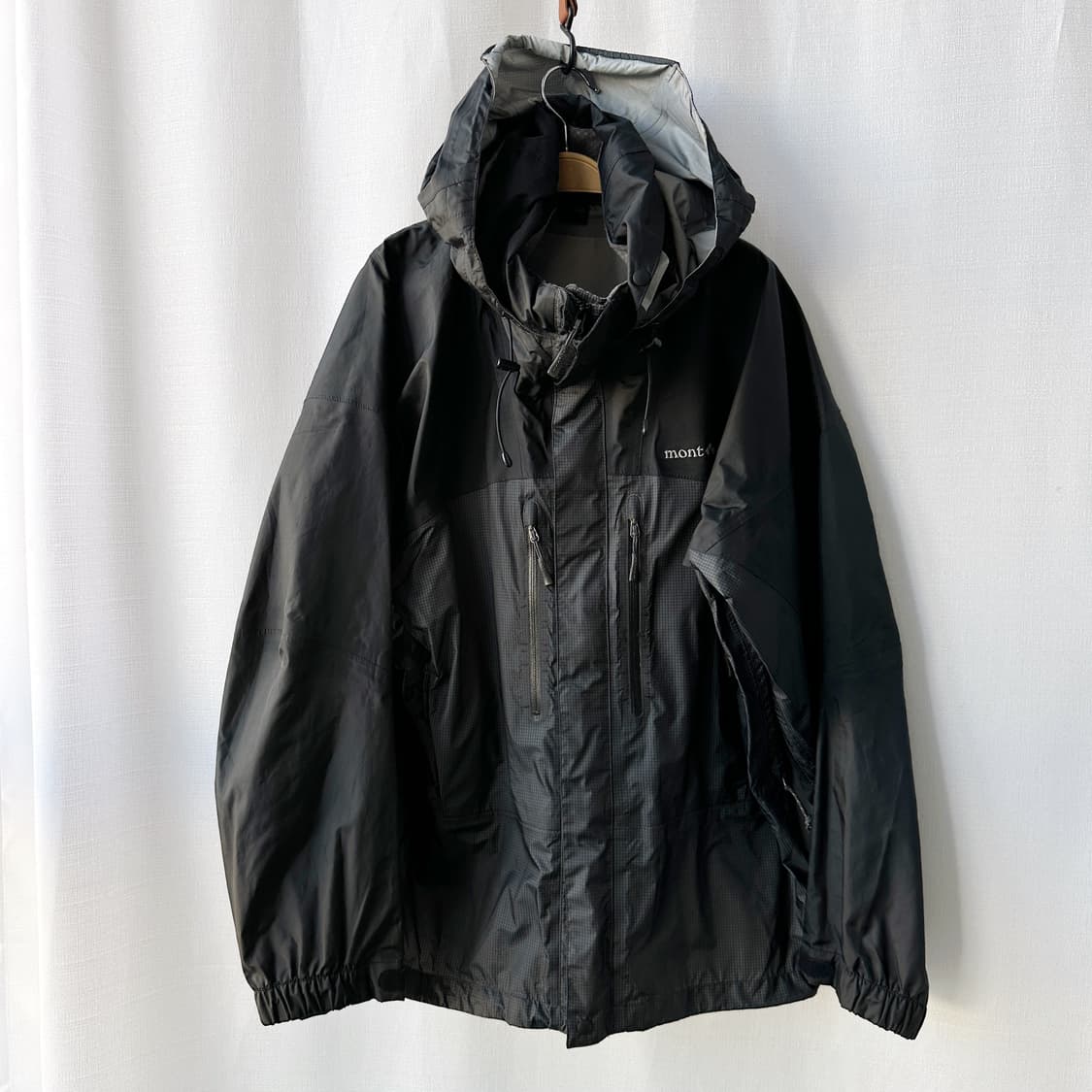 몽벨 재팬 나일론 마운틴 자켓 블랙 차콜 L 상품이미지1