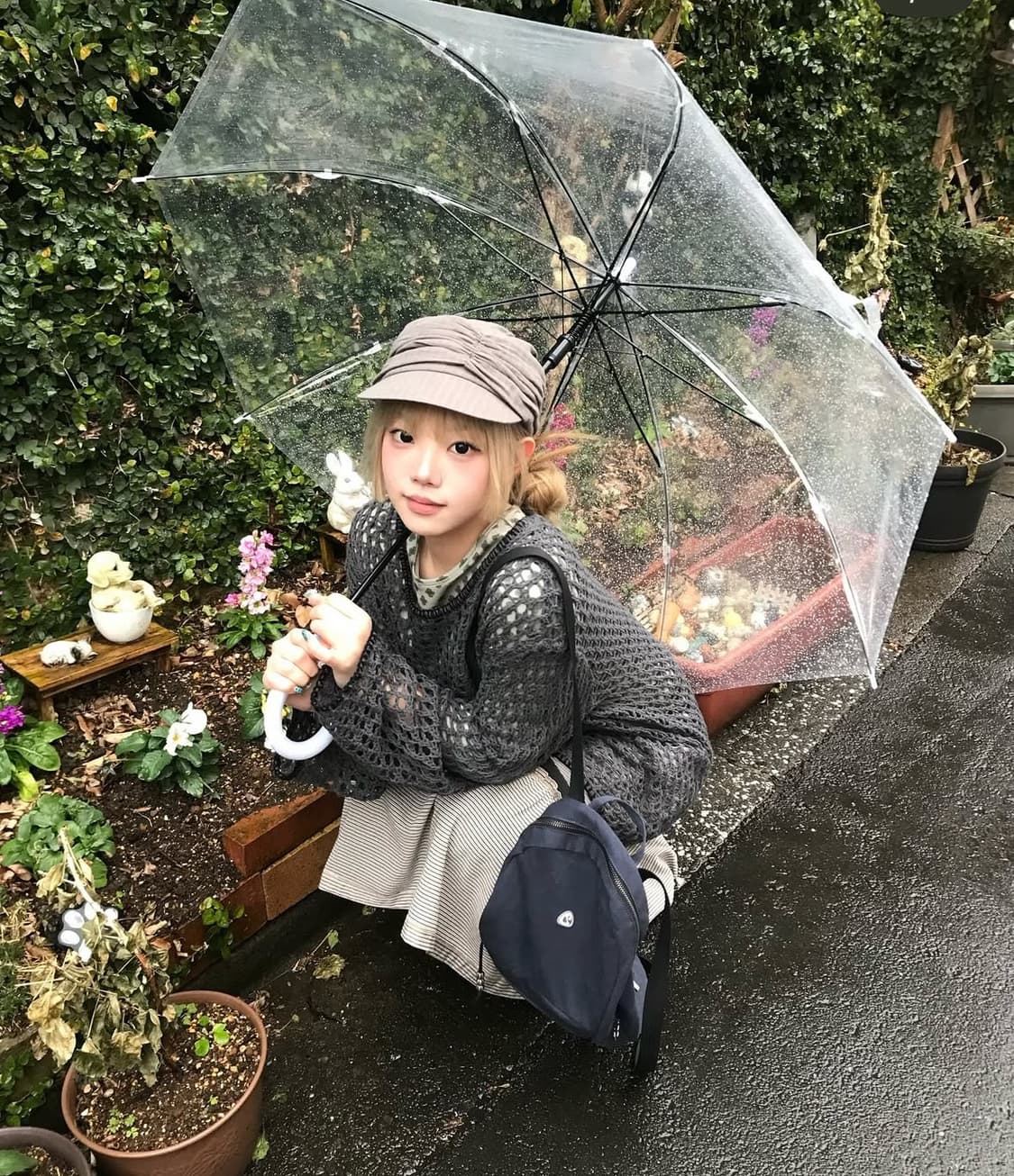 당일배송) 코이세이오 KNOT SHIRRING CAP GREY 셔링 캡 상품이미지2