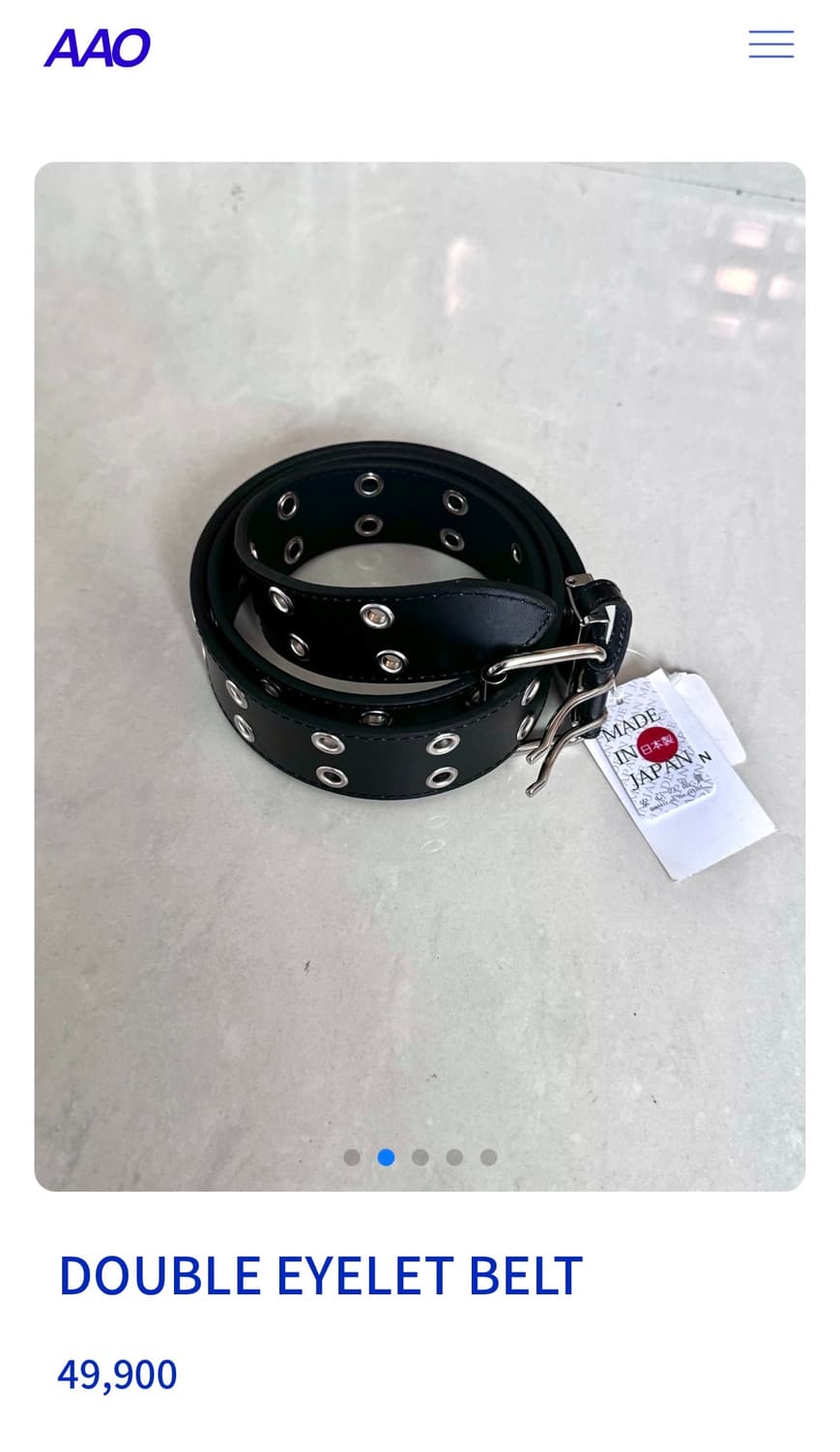 aao 블랙 아일렛 벨트 (Made in Japan) 상품이미지1