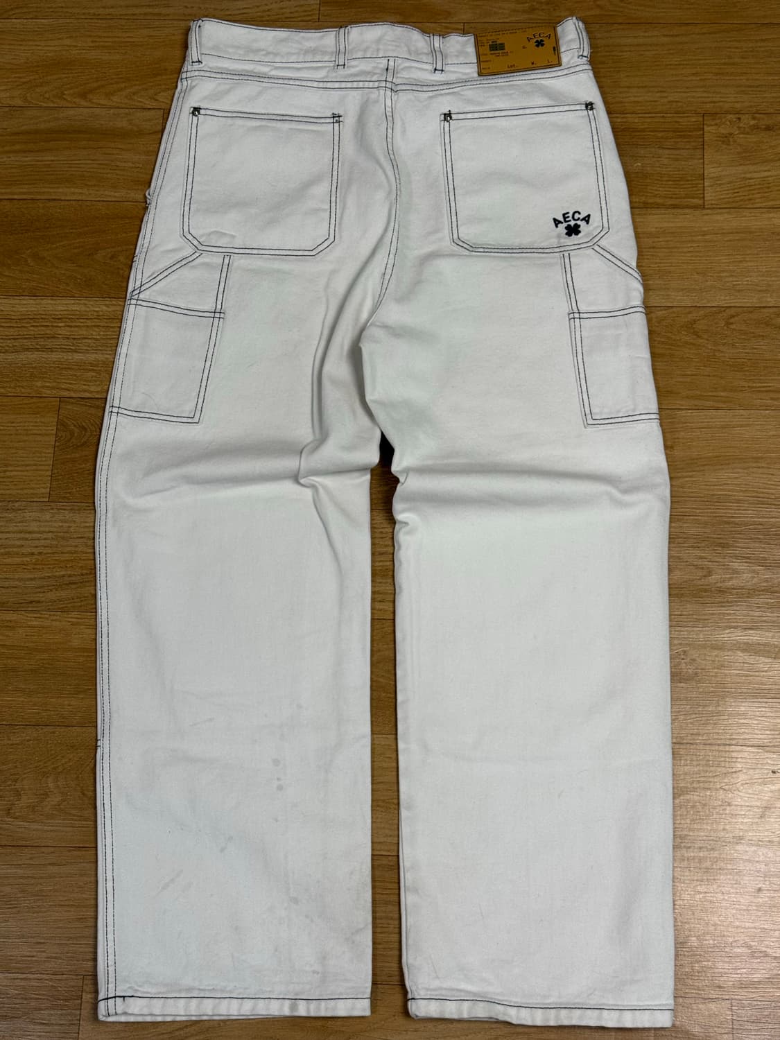 에이카 화이트 더블니 데님팬츠 상품이미지2