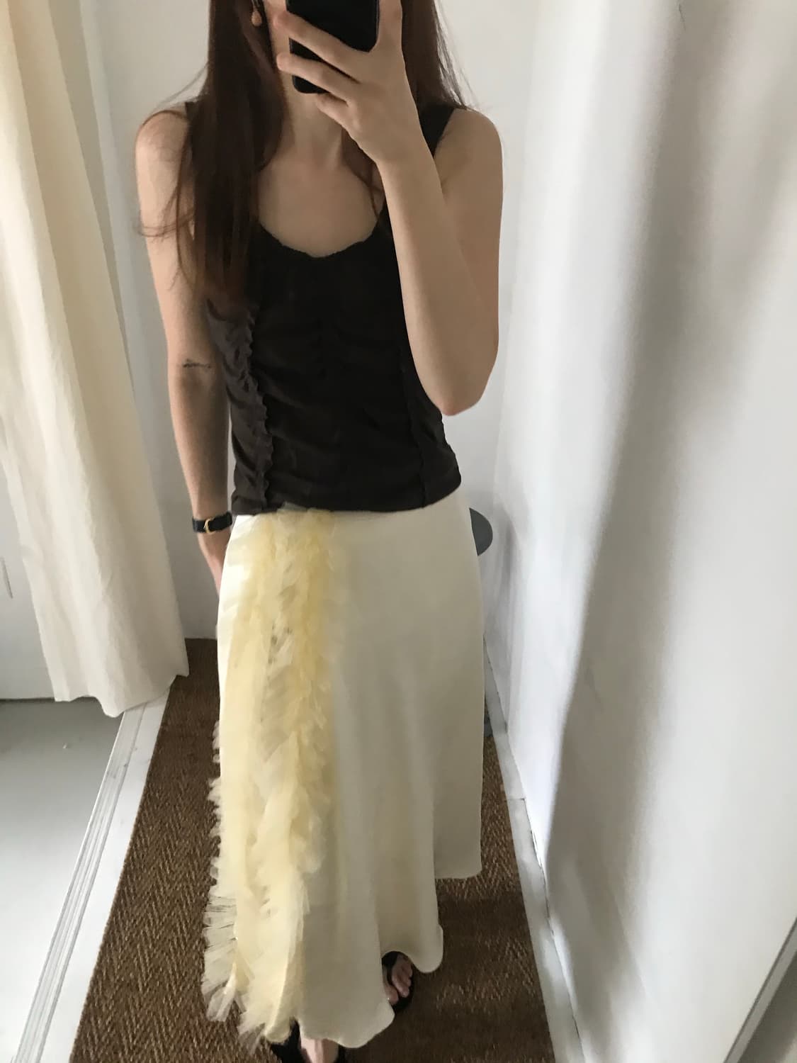frill satin skirt 상품이미지1