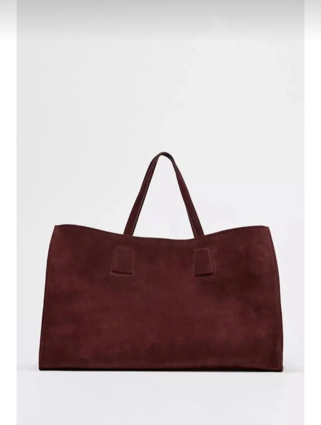 자라 버건디 레드 맥시 레더 쇼퍼백 상품이미지1