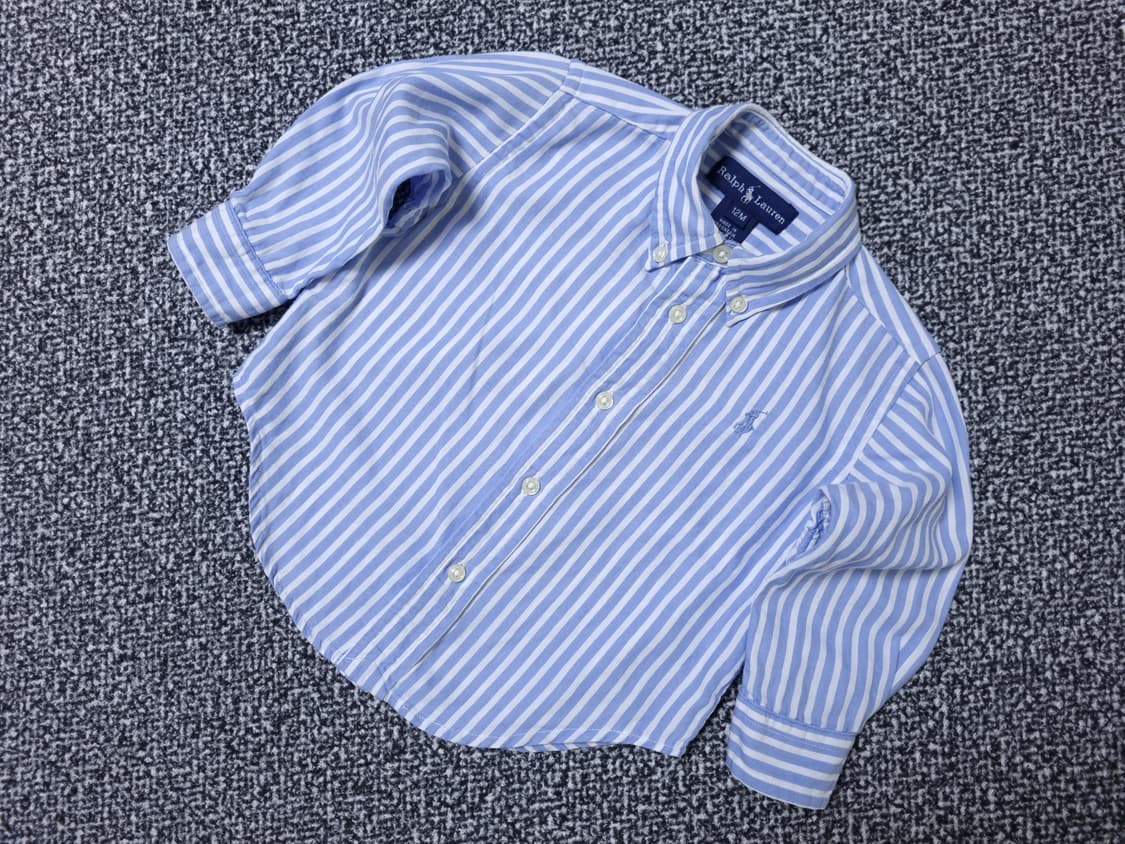 [무료배송][12M]폴로 베이비 스트라이프 셔츠 남방 상품이미지3