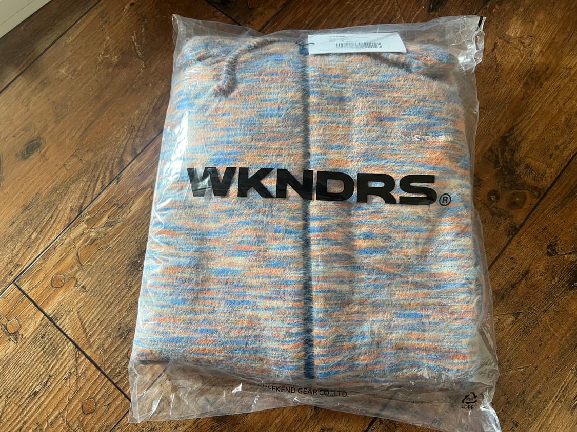 위캔더스 멀티 스트라이프 헤어리 집업 오렌지 XL 상품이미지1