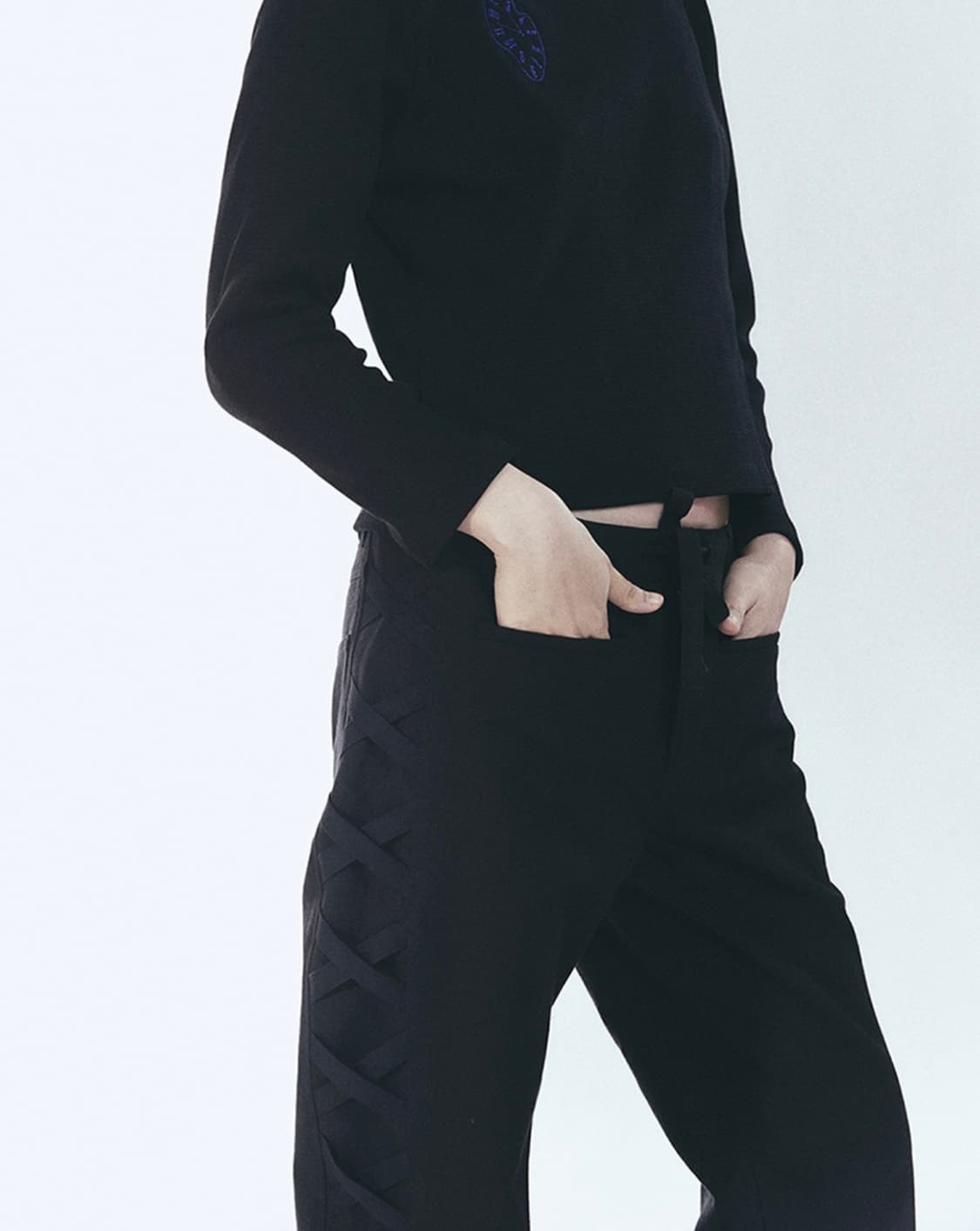 할로미늄 사이드 루프 팬츠/ 블랙 상품이미지2