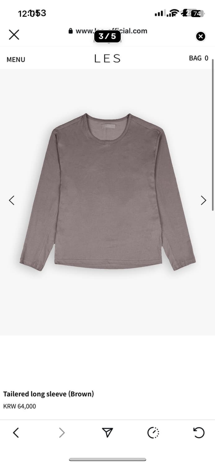 Les Tailered long sleeve 롱슬리브  (Brown) 상품이미지2