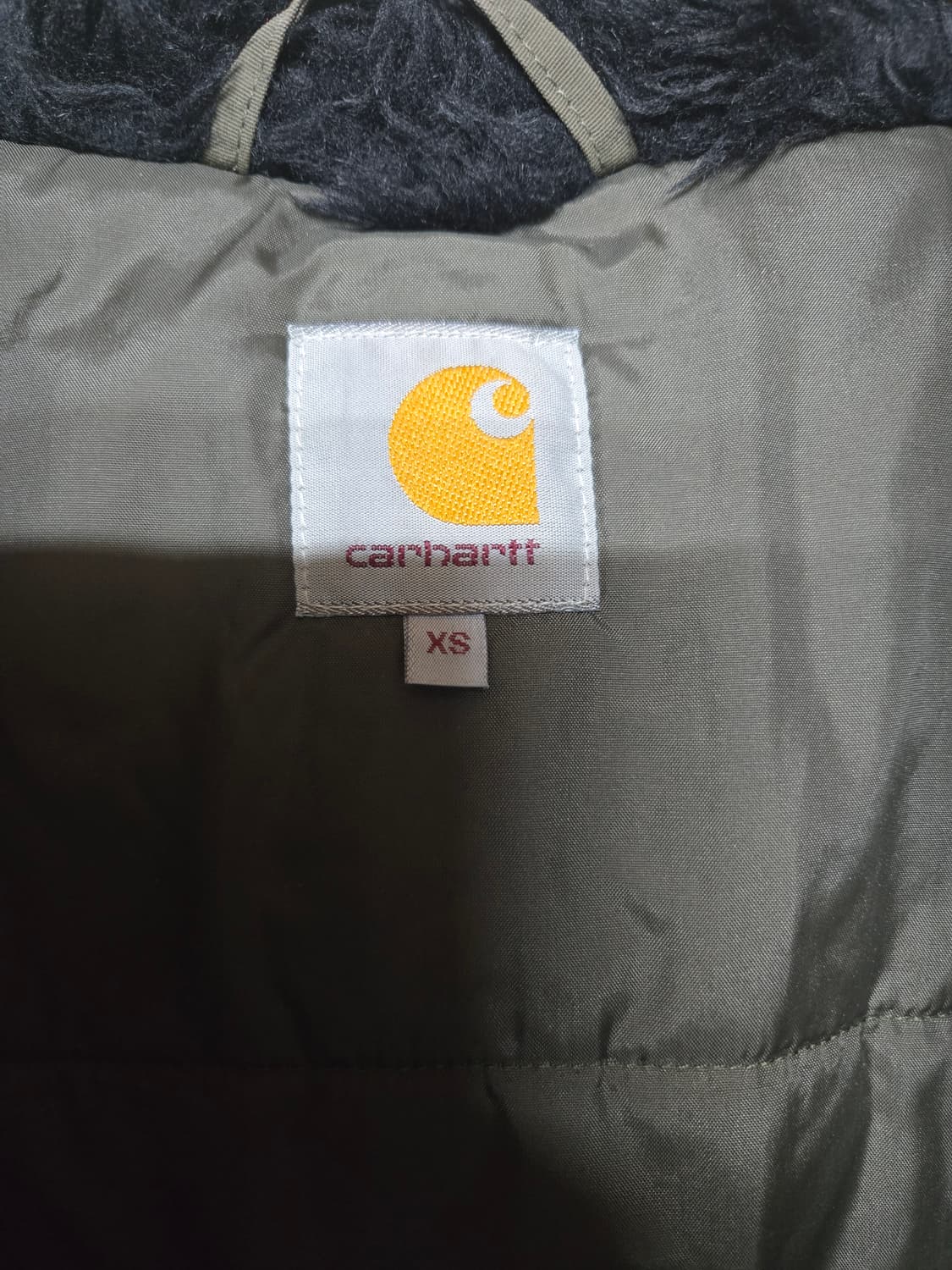 Carhartt 칼하트 카키 야상 자켓 XS 모자 퍼X 상품이미지5