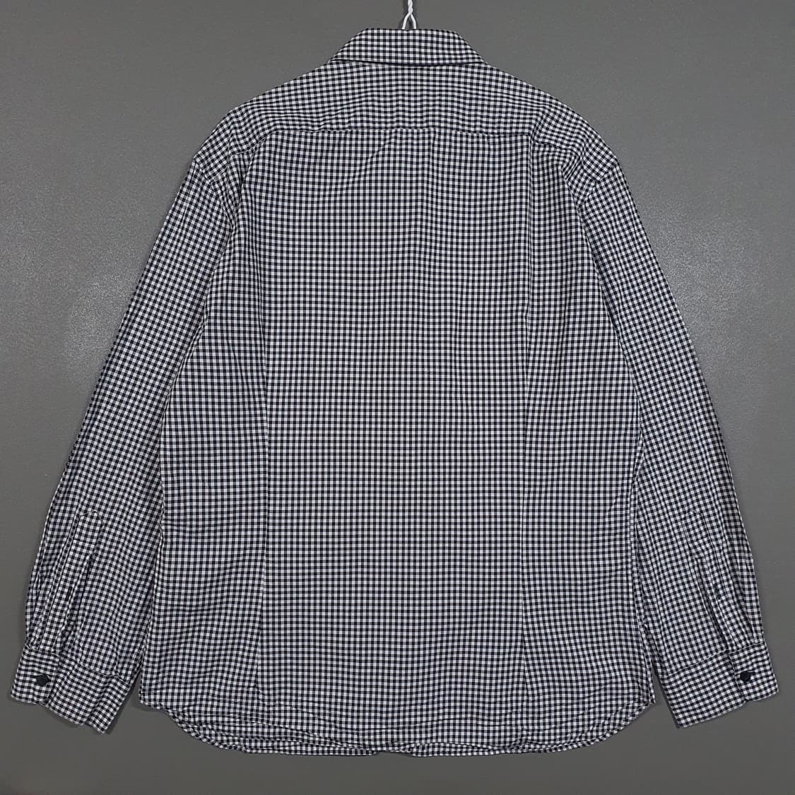 XL) 러브 모스키노 히든 버튼 스트랩 디테일 나노 체크 셔츠 긴팔 남방 상품이미지8