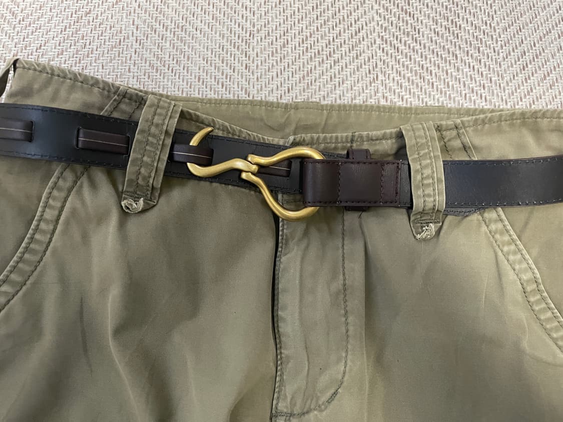 빈티지 글라벨라 골드 후크 레더벨트  J03704 상품이미지2