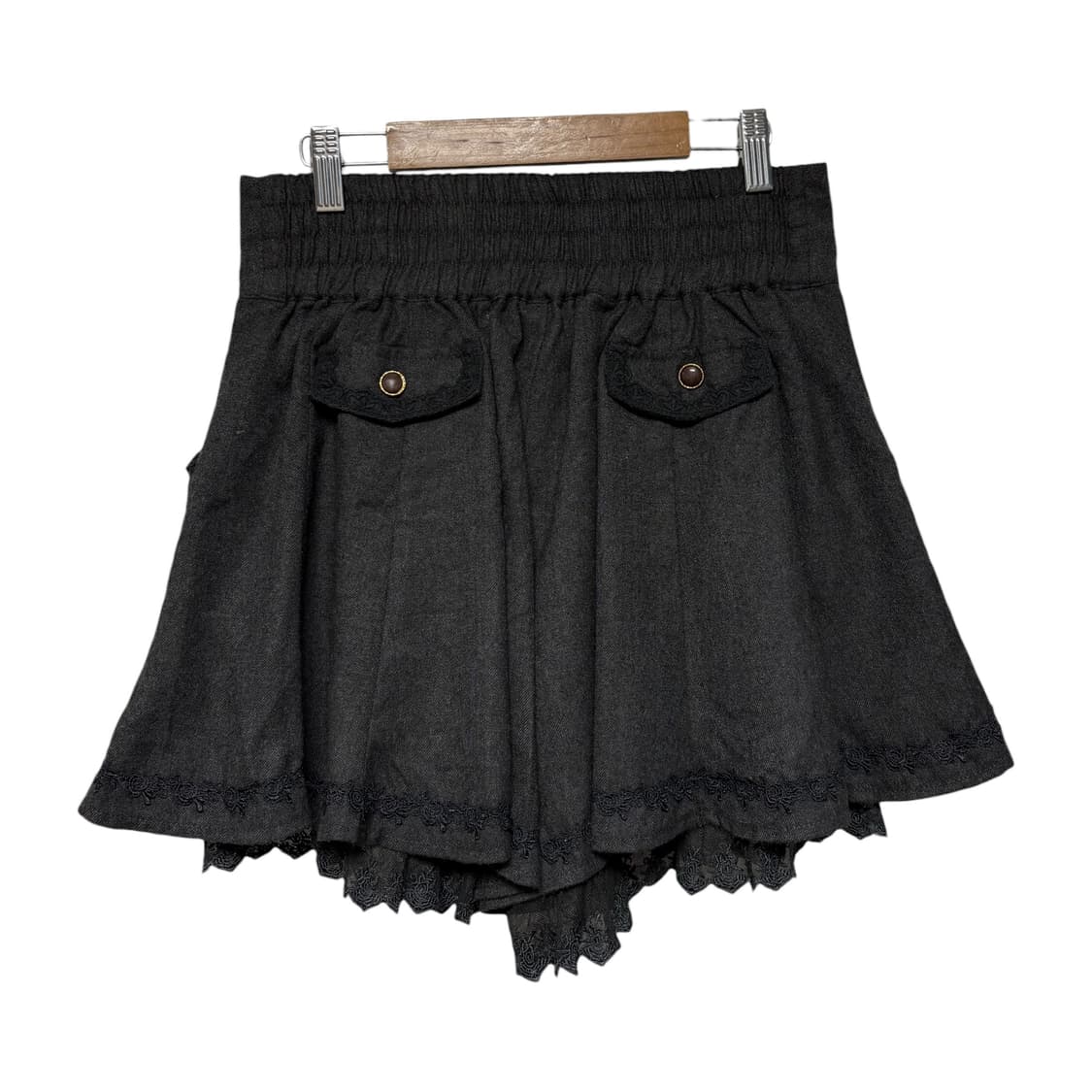 3784 엑시즈팜 그레이 레이스 아일렛 스커트팬츠 치마바지 상품이미지3