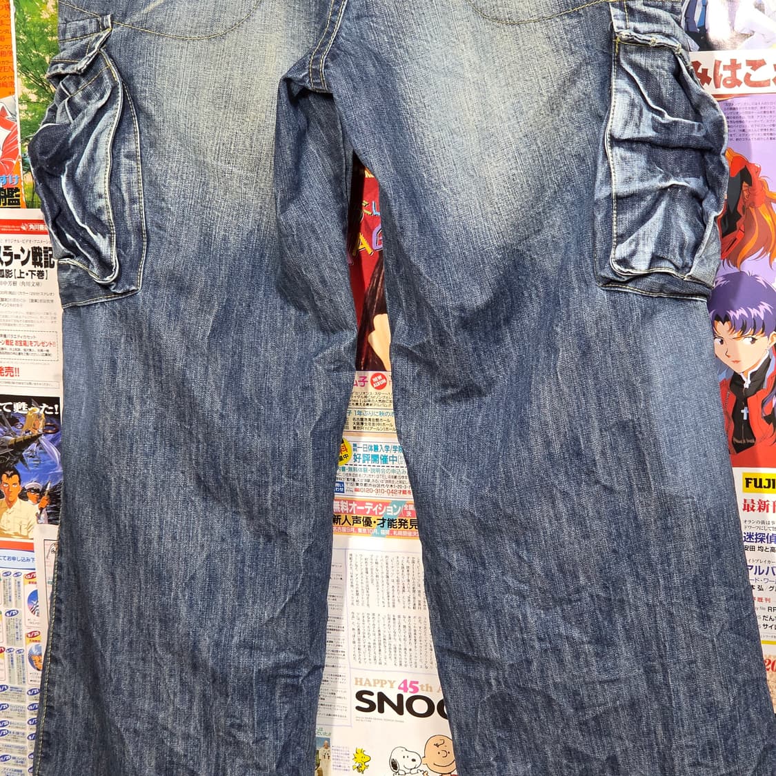 빈티지 연청 멀티포켓 워싱 카고 데님팬츠 상품이미지7