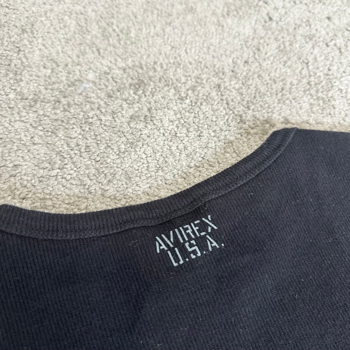 아비렉스 USA 블랙 골지 반팔티L 상품이미지5