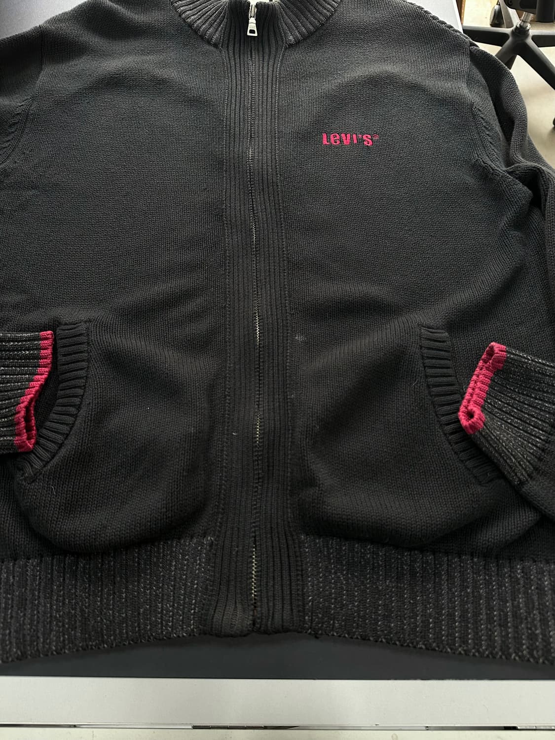 리바이스 00s 스티치로고 헤비니트집업  상품이미지6