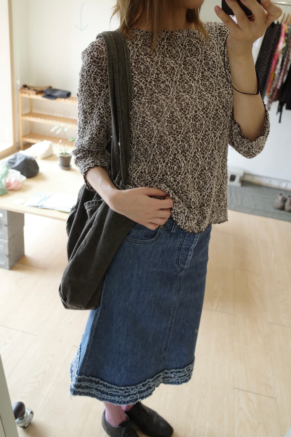 Brown Rinkle Top  상품이미지7