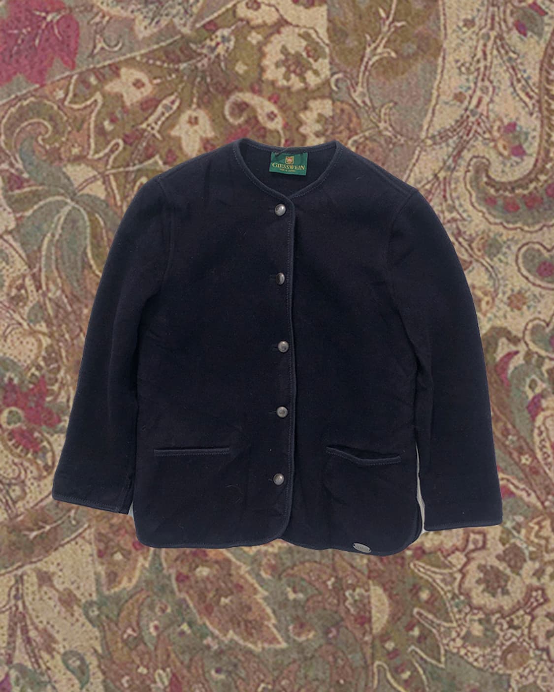 빈티지 구제 가스바인 네이비 라운드 울 가디건 자켓 상품이미지1