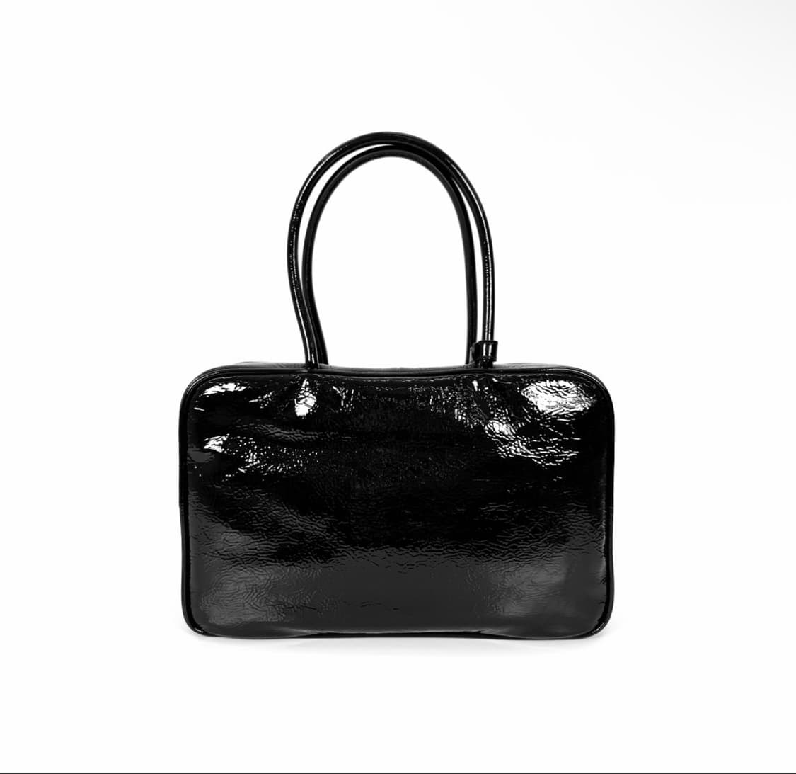 [OS] 미우미우 여성 나플락 페이턴트 레더 보 백 토트백 금장 블랙 상품이미지3