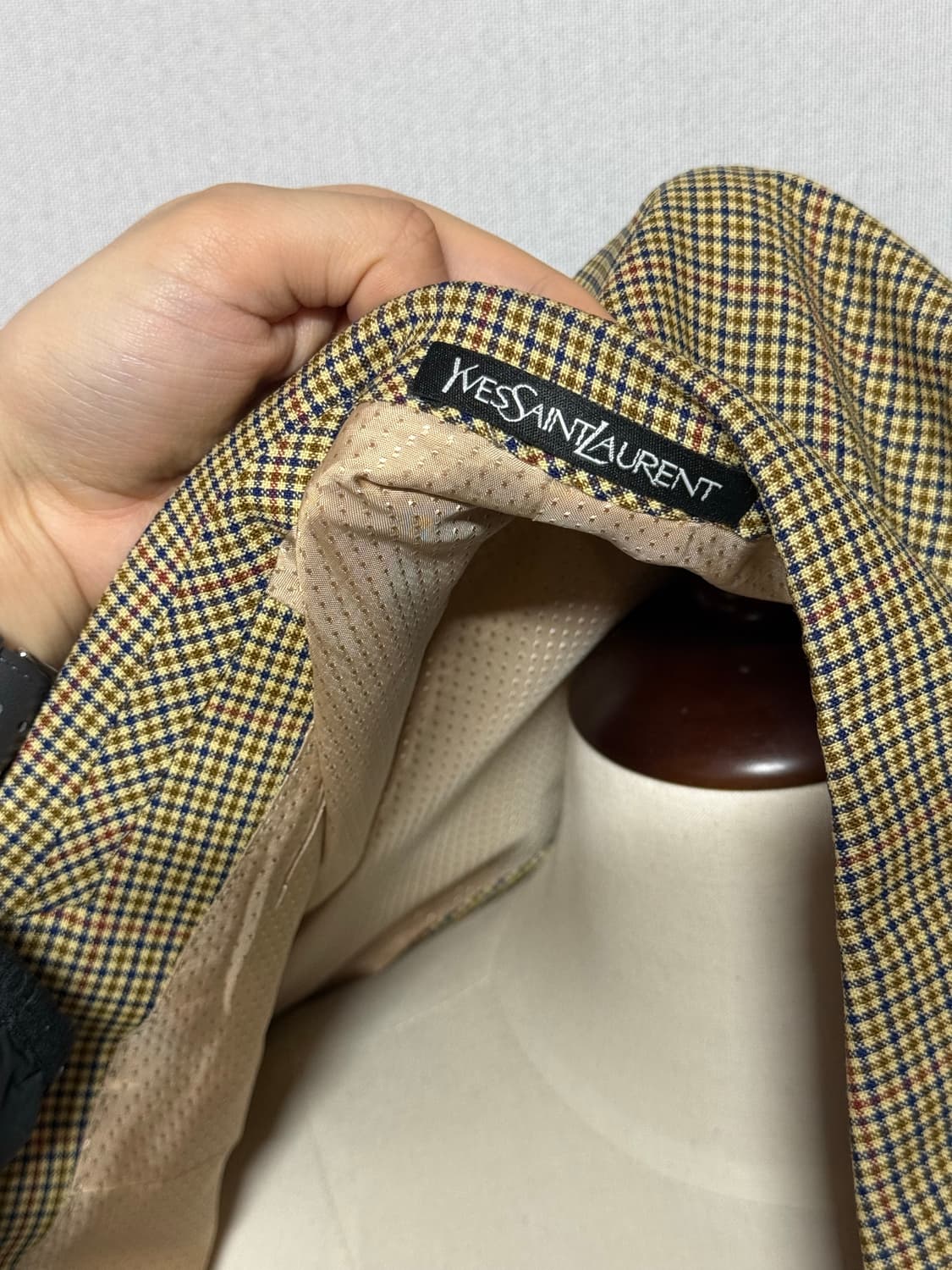 정품 입생로랑 클래식 빈티지 체크 테일러드 자켓 100 상품이미지7