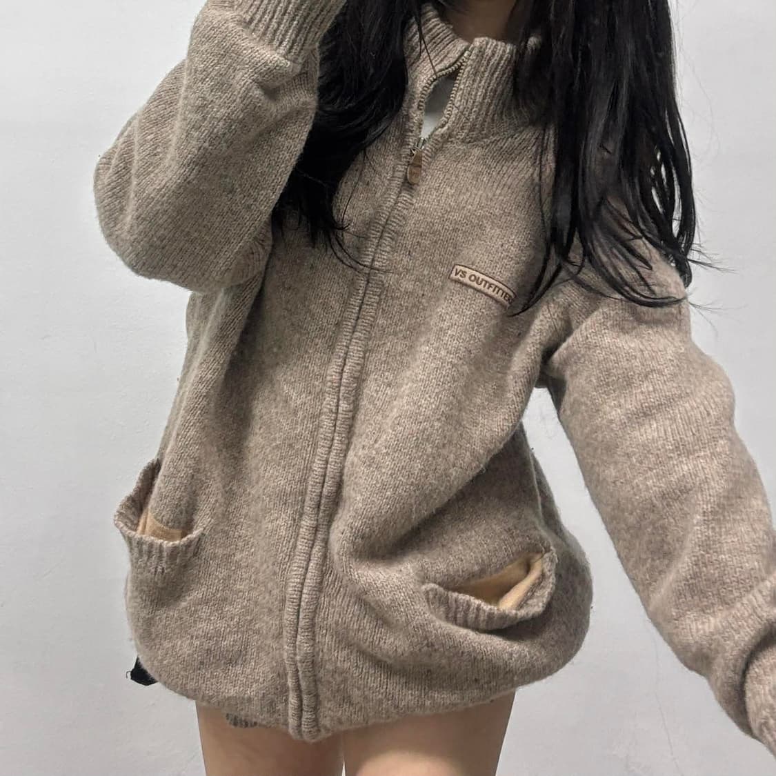 Vintage 올드스쿨 헤비 니트 집업 자켓 상품이미지3