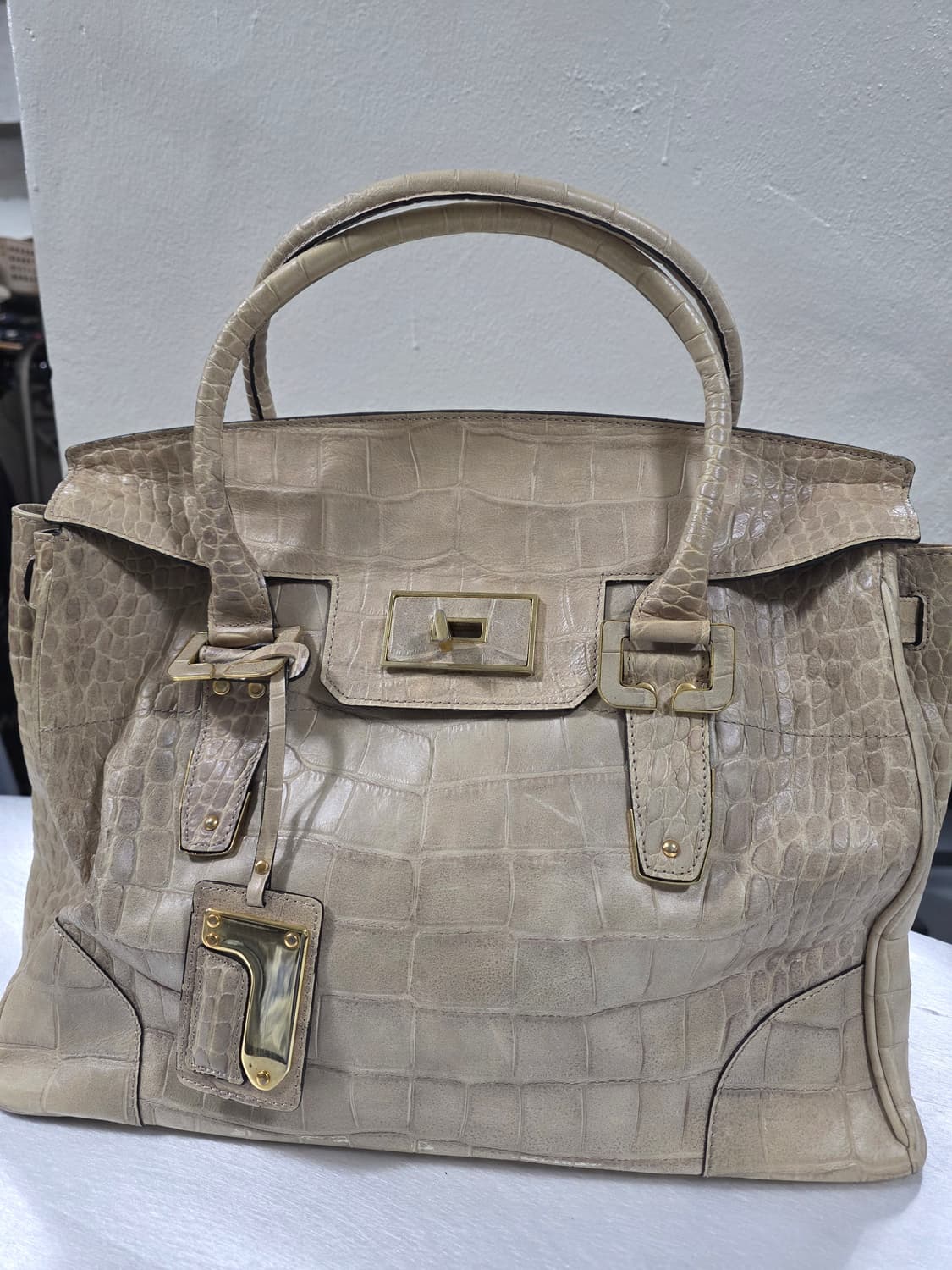 타임 베이지 오데오콜롬보스타일 토트백 상품이미지2