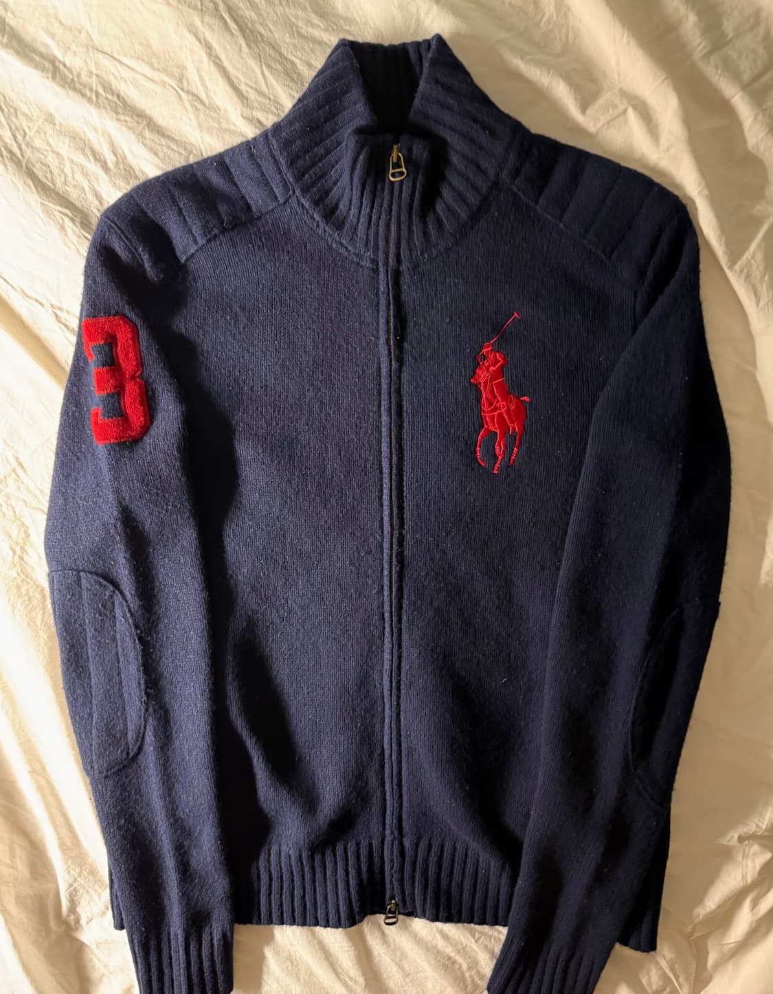 폴로 빅포니 니트 집업 네이비 상품이미지2