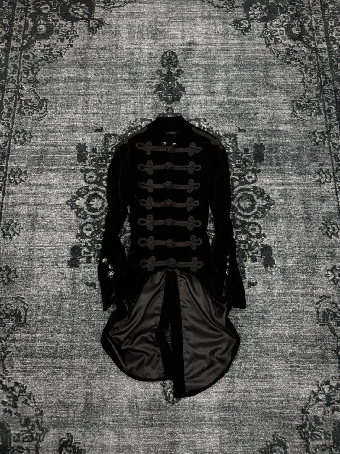 Punk rave gothic napoleon velour coat 상품이미지2