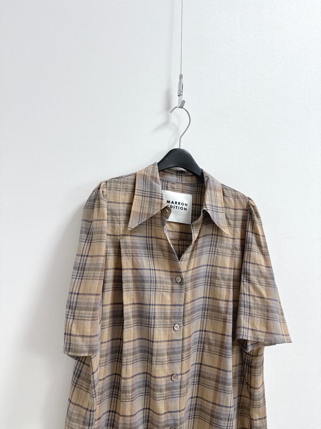 마론에디션 체크 코튼 블라우스 상품이미지2