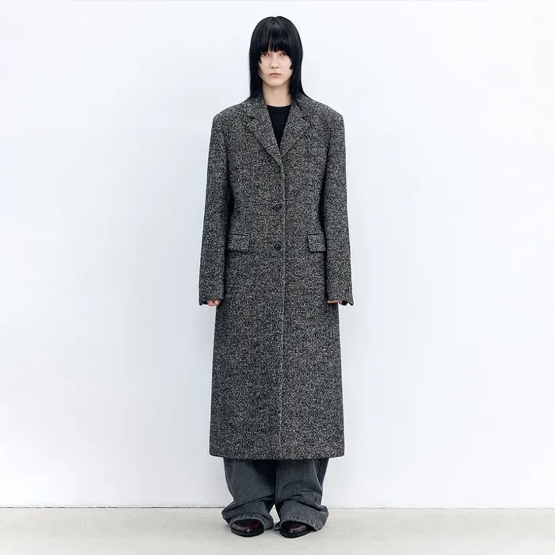 인사일런스 우먼 울 싱글 맥시 코트 MULTI  상품이미지1