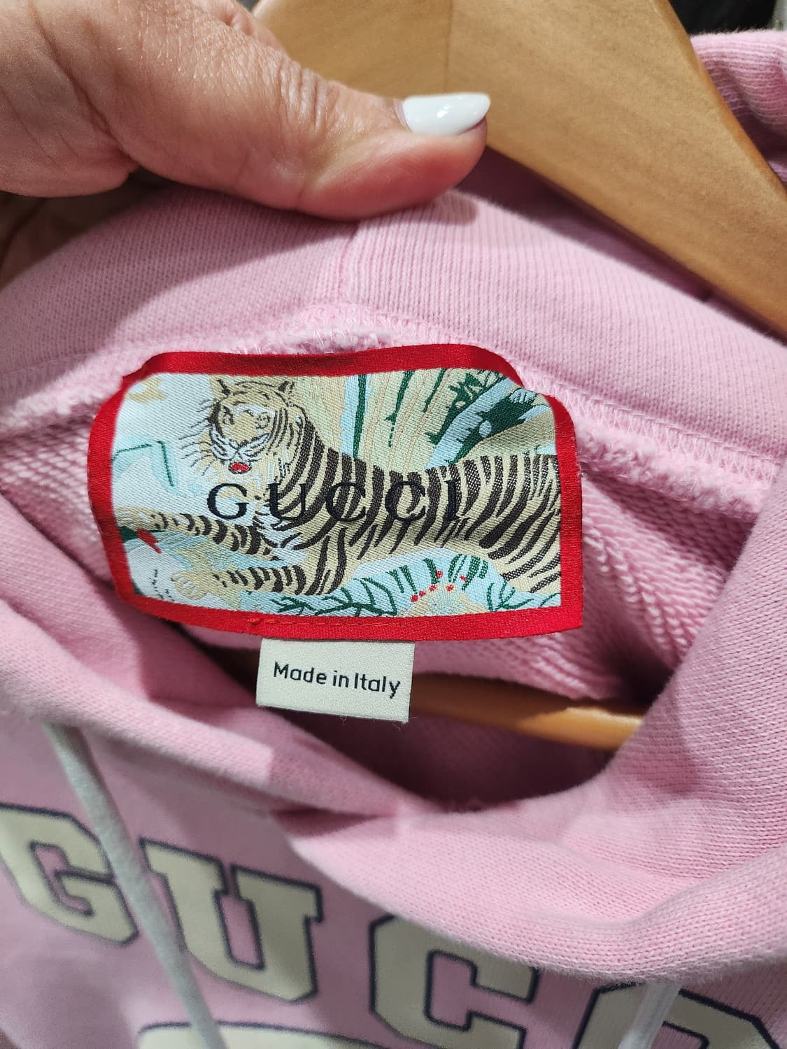 구찌 핑크 타이거 후드티 L 정품 상품이미지4